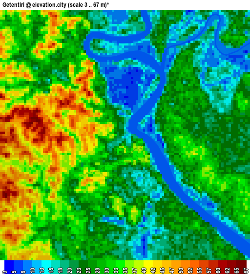 Getentiri elevation map