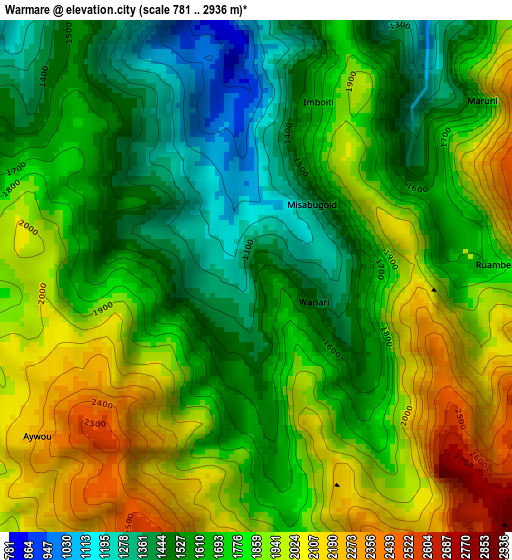 Warmare elevation map
