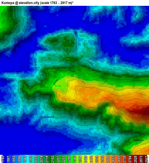 Kumopa elevation map