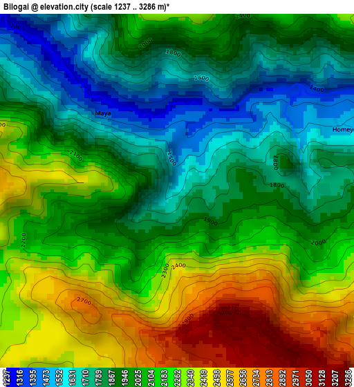 Bilogai elevation map