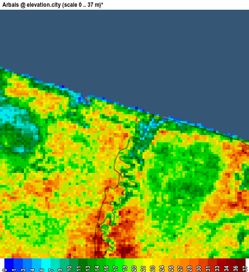 Arbais elevation map