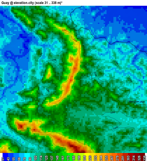 Guay elevation map