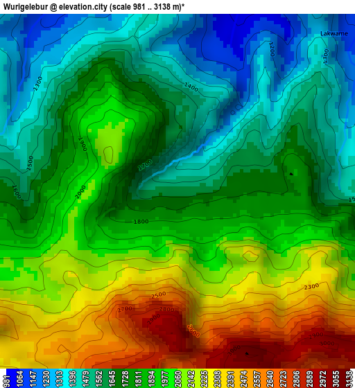 Wurigelebur elevation map