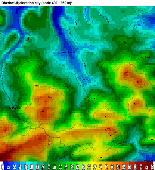 Oberhof elevation map