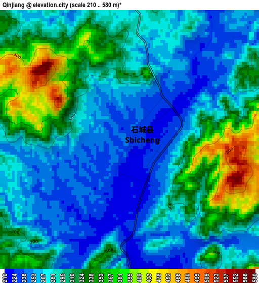 Qinjiang elevation map