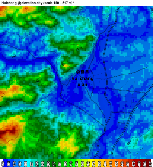 Huichang elevation map