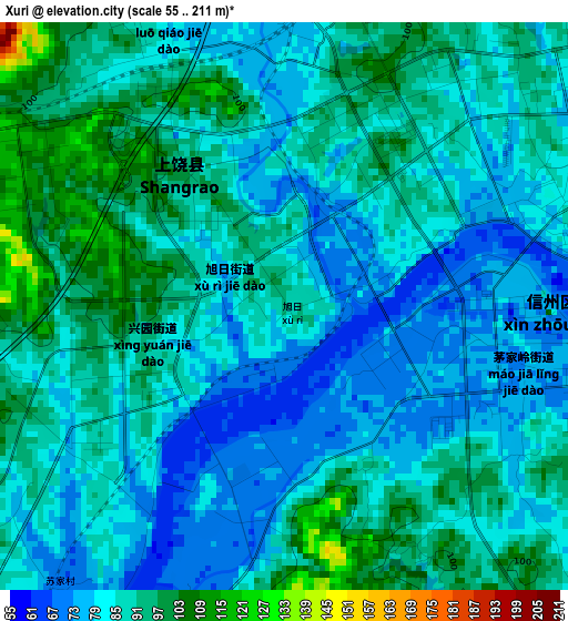 Xuri elevation map