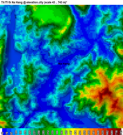 Thị Trấn Na Hang elevation map