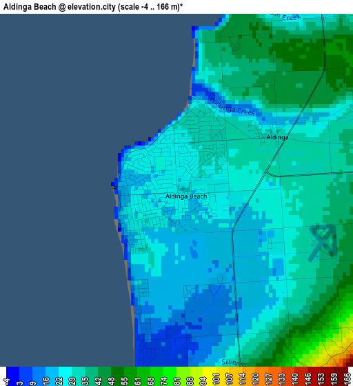 Aldinga Beach elevation map