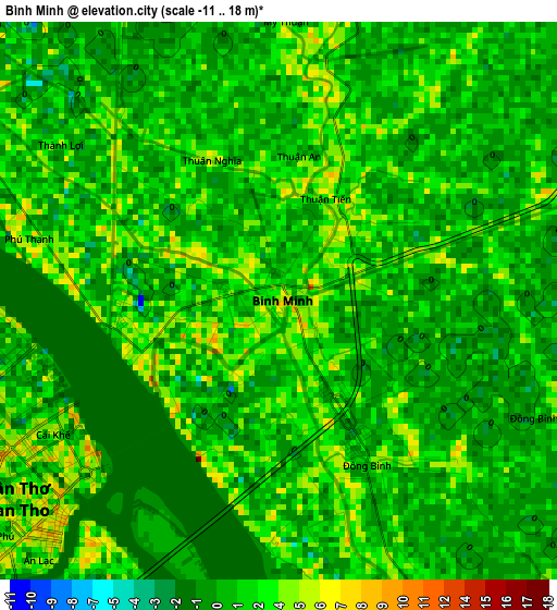 Bình Minh elevation map