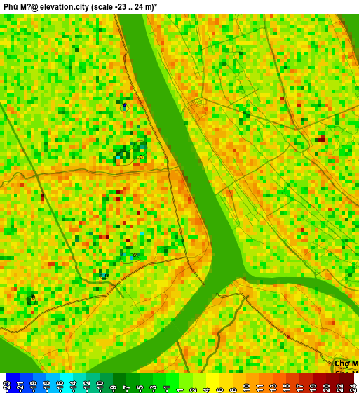 Phú Mỹ elevation map
