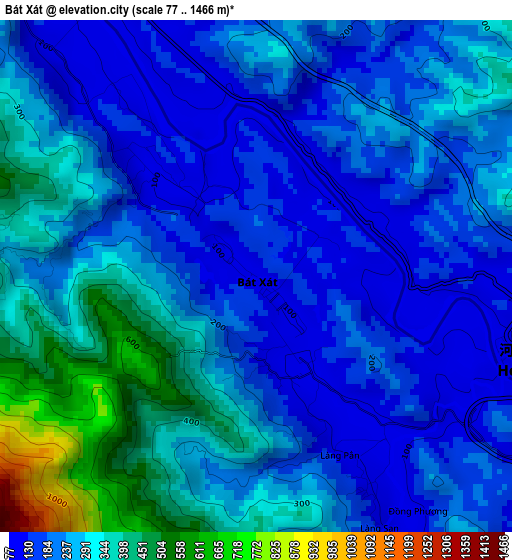 Bát Xát elevation map