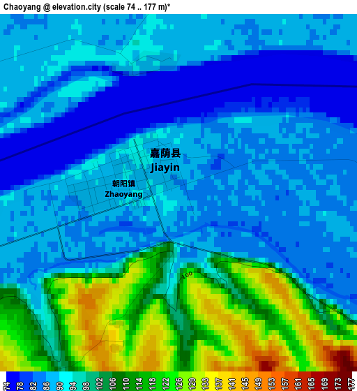 Chaoyang elevation map