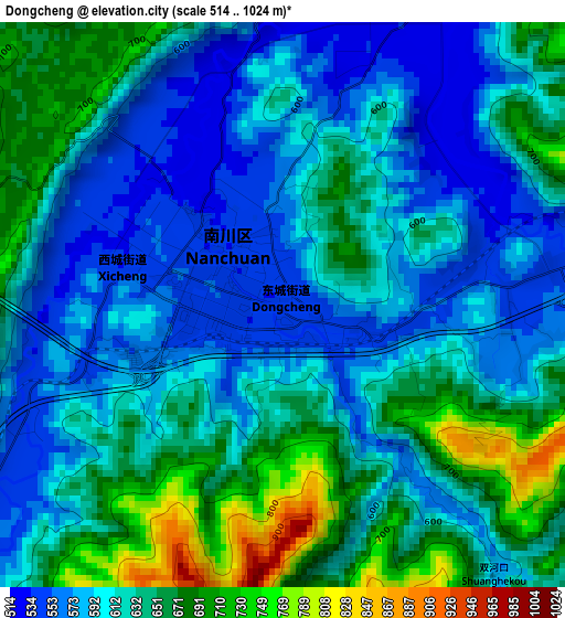 Dongcheng elevation map