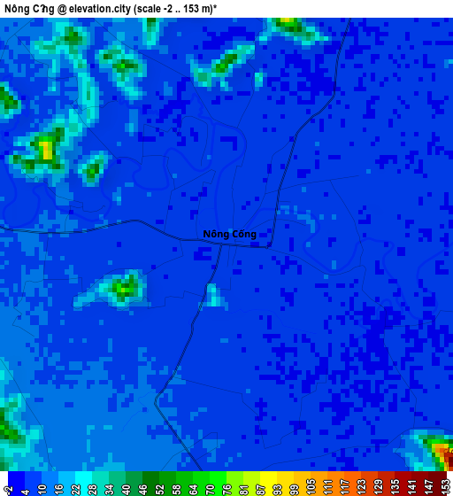 Nông Cống elevation map