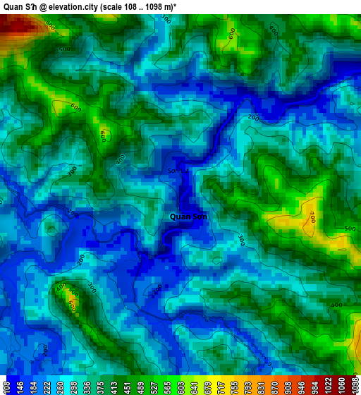 Quan Sơn elevation map