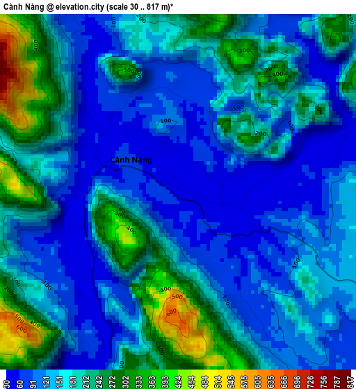 Cành Nàng elevation map