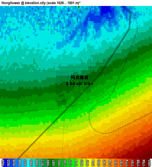 Hongliuwan elevation map