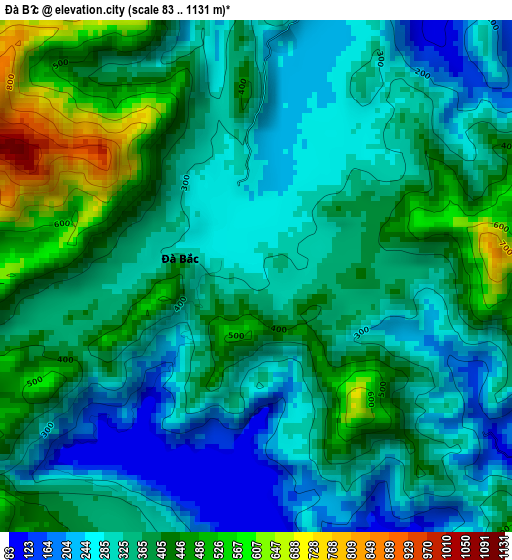 Đà Bắc elevation map