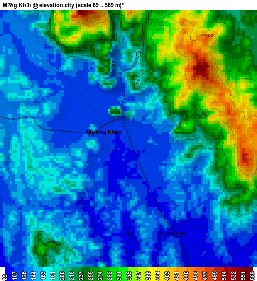 Mường Khến elevation map