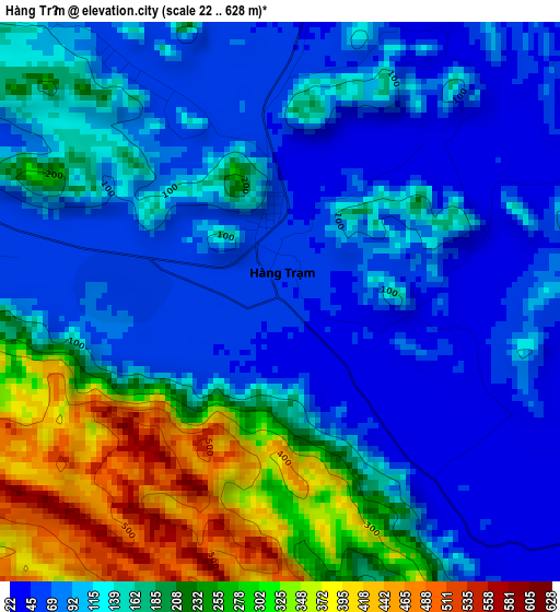 Hàng Trạm elevation map