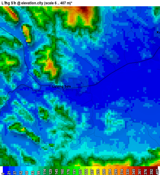 Lương Sơn elevation map