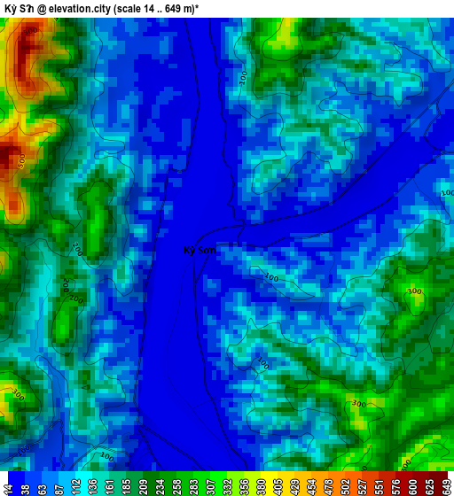 Kỳ Sơn elevation map