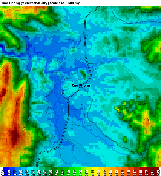 Cao Phong elevation map