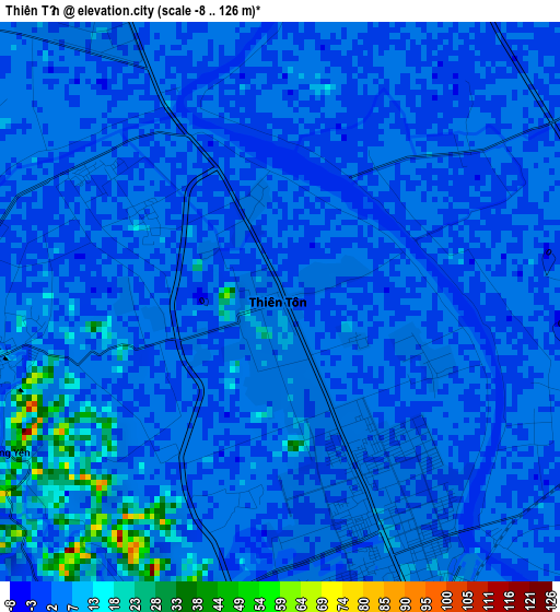 Thiên Tồn elevation map