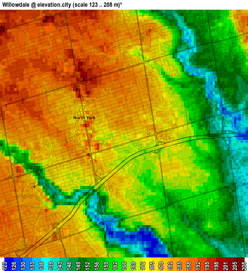 Willowdale elevation map