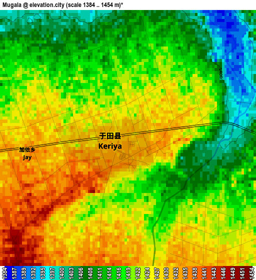 Mugala elevation map