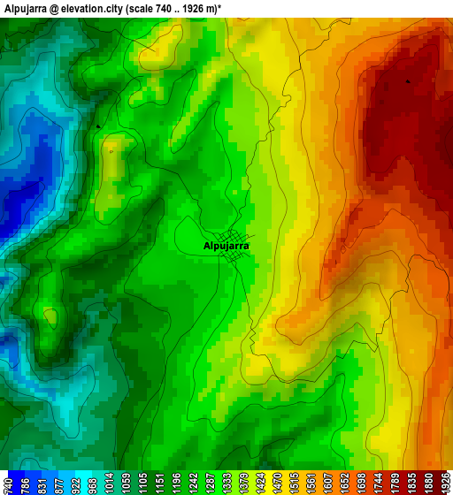 Alpujarra elevation map