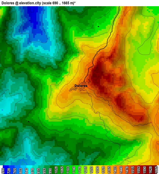 Dolores elevation map