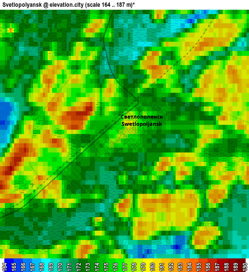 Svetlopolyansk elevation map