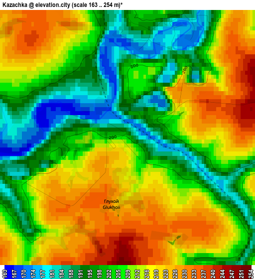 Kazachka elevation map