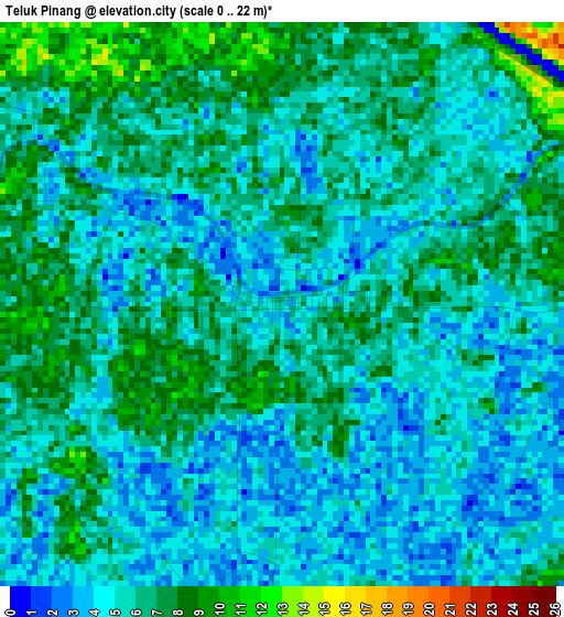 Teluk Pinang elevation map