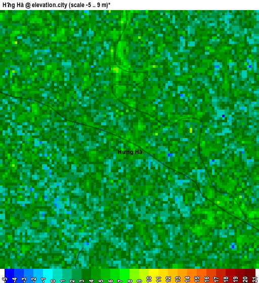 Hưng Hà elevation map
