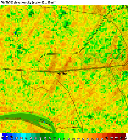 Vũ Thư elevation map