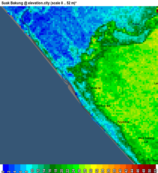 Suak Bakung elevation map