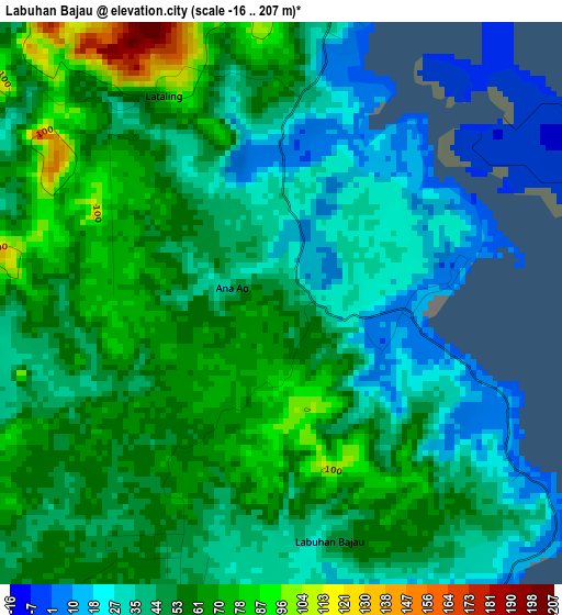 Labuhan Bajau elevation map