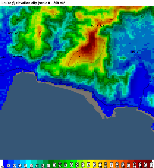 Lauke elevation map