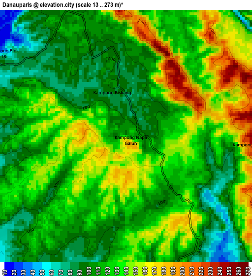 Danauparis elevation map