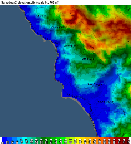 Samadua elevation map