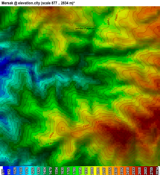 Mersak elevation map
