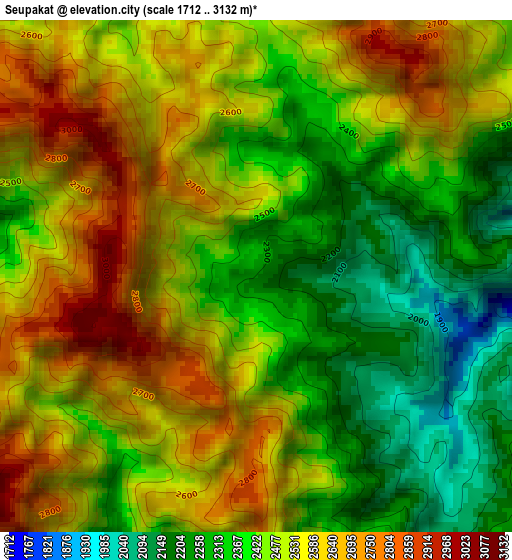 Seupakat elevation map