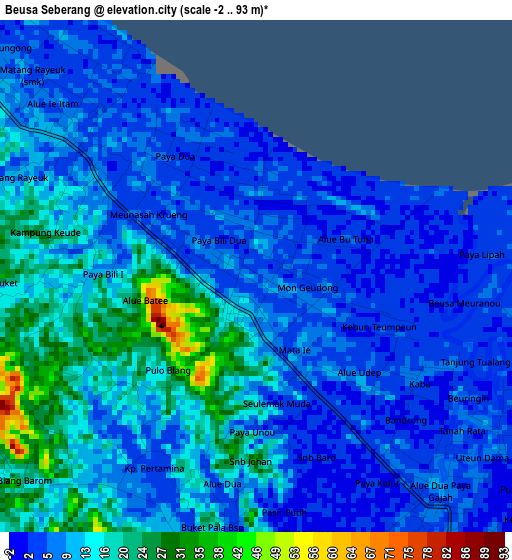 Beusa Seberang elevation map