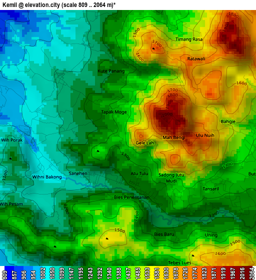 Kemil elevation map