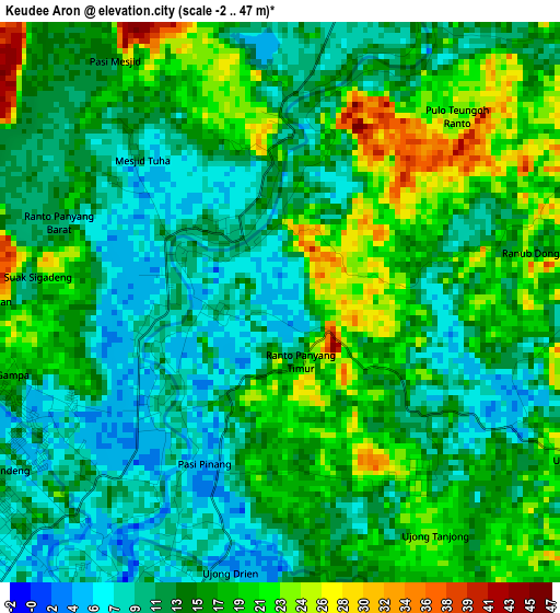 Keudee Aron elevation map