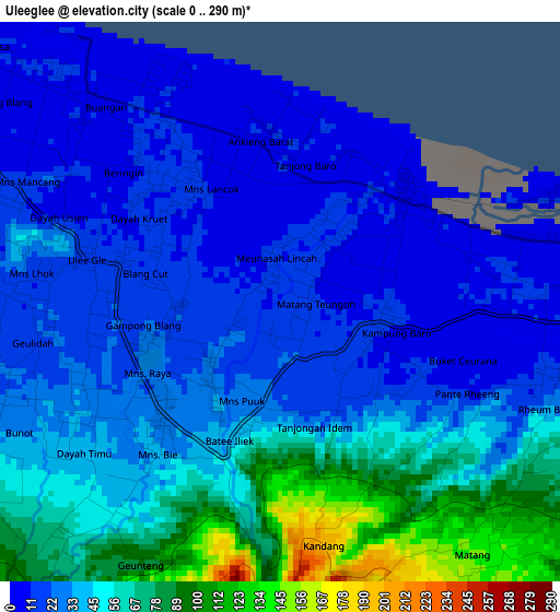 Uleeglee elevation map