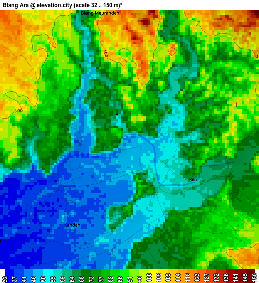 Blang Ara elevation map